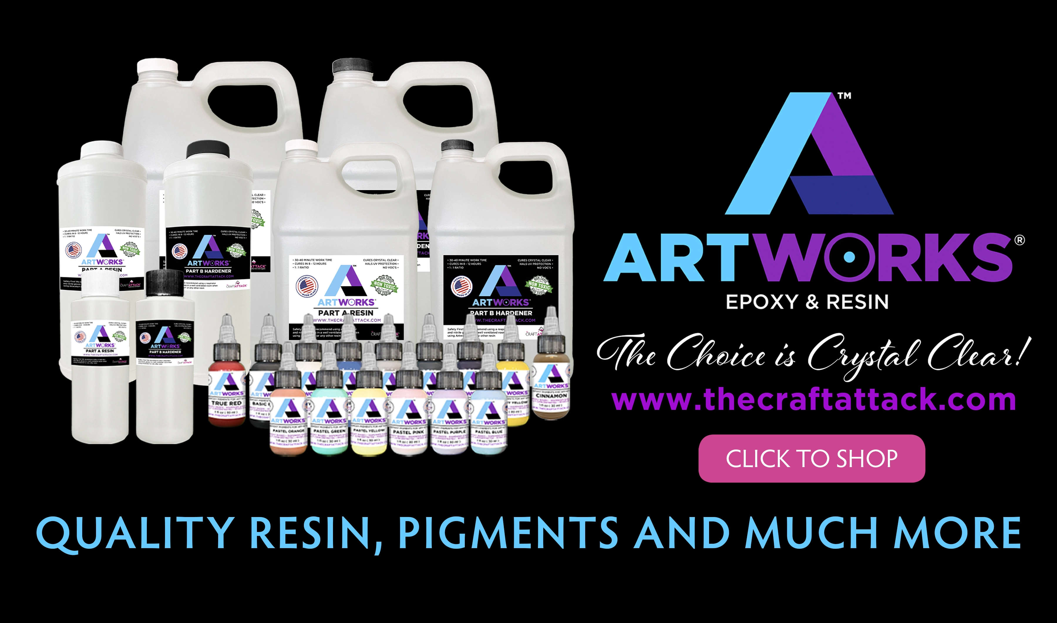 The Craft Attack's Artworks Epoxy Resin, also Pigment Crafting Resin  UV Resin Scrubs for crafting resin art deep pour, fast cure