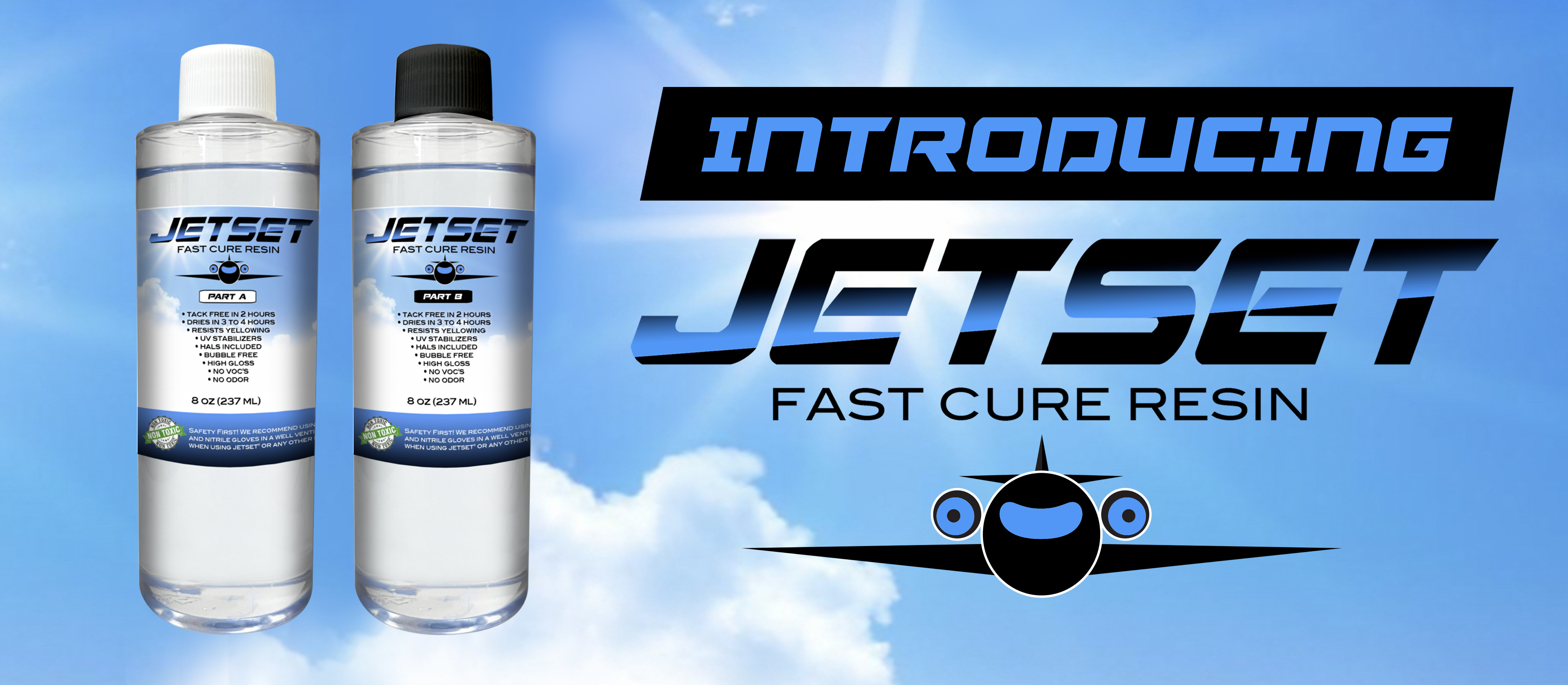 JetSet Fast Cure Quick Dry two part epoxy resin
