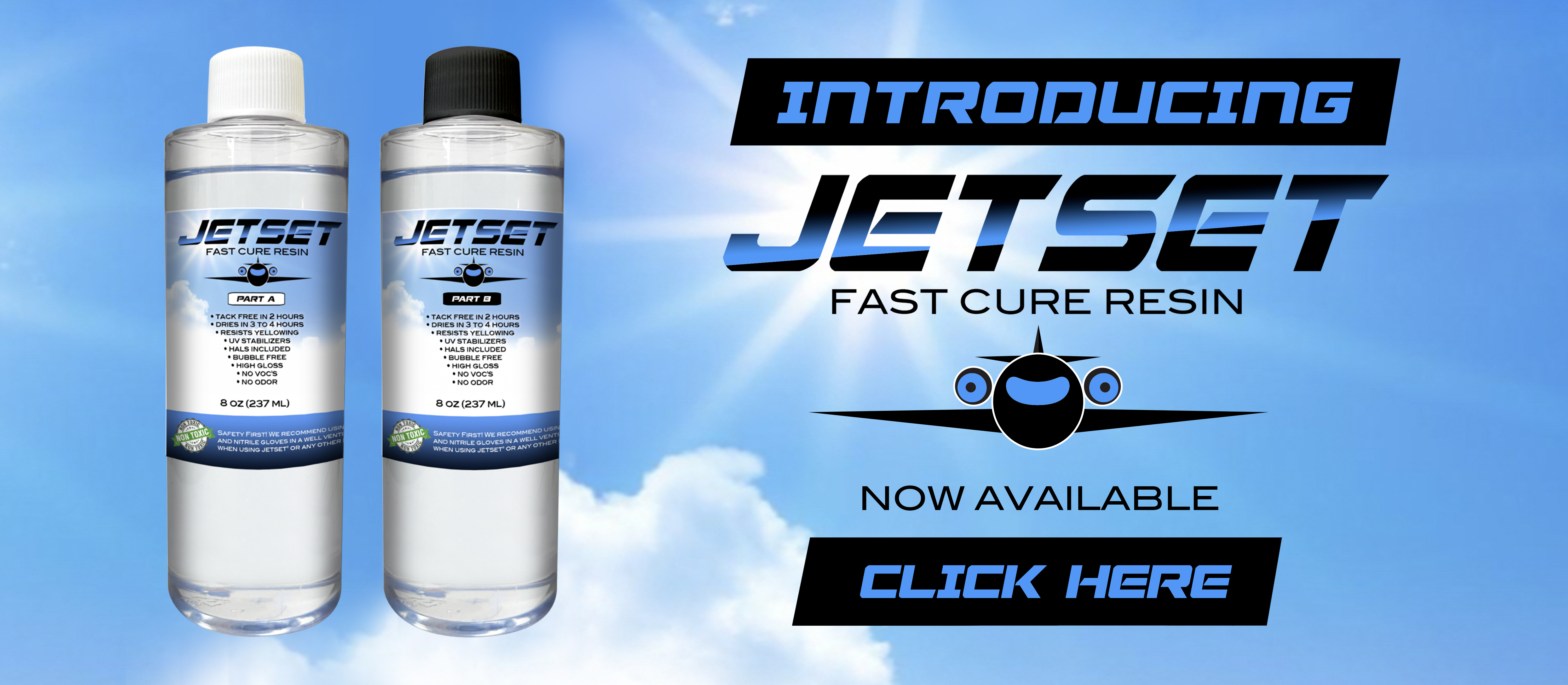 JetSet Fast Cure Quick Drying 2 part epoxy resin